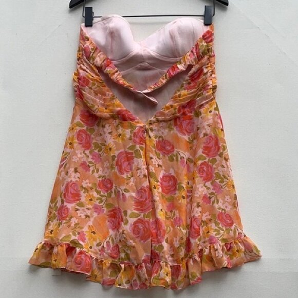 NEW $198 FOR LOVE AND LEMONS TEAGAN SLEEVELESS FLORAL PRINT MINI DRESS SIZE XL - Picture 3 of 6